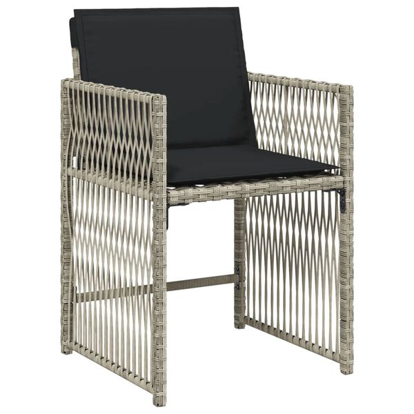 vidaXL Ensemble &agrave; manger de jardin et coussins 9 pcs gris clair rotin