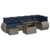 vidaXL Salon de jardin 8pcs avec coussins gris r&eacute;sine tress&eacute;e acacia