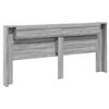 vidaXL Armoire t&ecirc;te de lit avec LED sonoma gris 220x16,5x103,5 cm