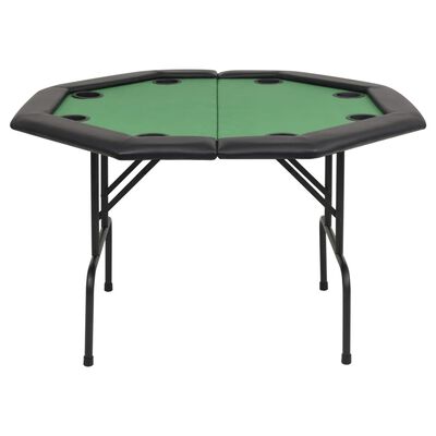 vidaXL Table de poker pliable pour 8 joueurs 2 plis Octogonale Vert