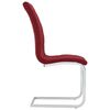 vidaXL Chaises &agrave; manger cantilever lot de 4 rouge bordeaux tissu
