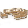vidaXL Salon de jardin 10 pcs marron miel bois de pin massif