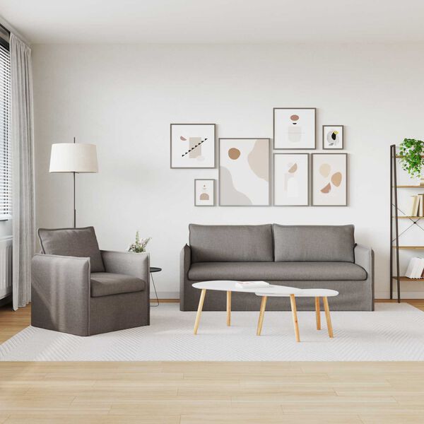 vidaXL Canap&eacute; 2 pcs Taupe