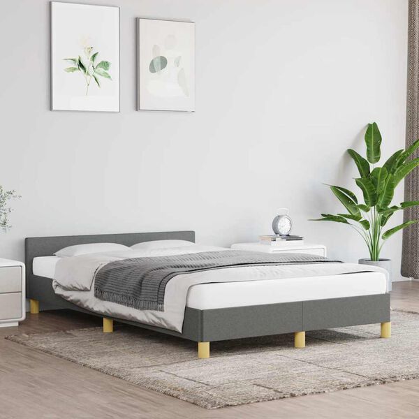 vidaXL Cadre de lit sans matelas gris foncé 120x200 cm tissu