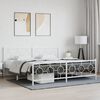 vidaXL Cadre de lit m&eacute;tal sans matelas et pied de lit blanc 200x200 cm