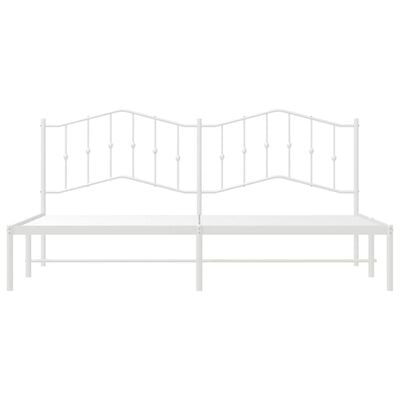 vidaXL Cadre de lit métal sans matelas et tête de lit blanc 193x203 cm