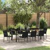 vidaXL Ensemble de salle à manger pour jardin 9 pcs Noir et gris