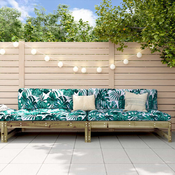 vidaXL Canap&eacute;s centraux de jardin 2 pcs 120x80 cm bois de pin impr&eacute;gn&eacute;