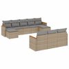 vidaXL Salon de jardin avec coussins 10 pcs beige r&eacute;sine tress&eacute;e