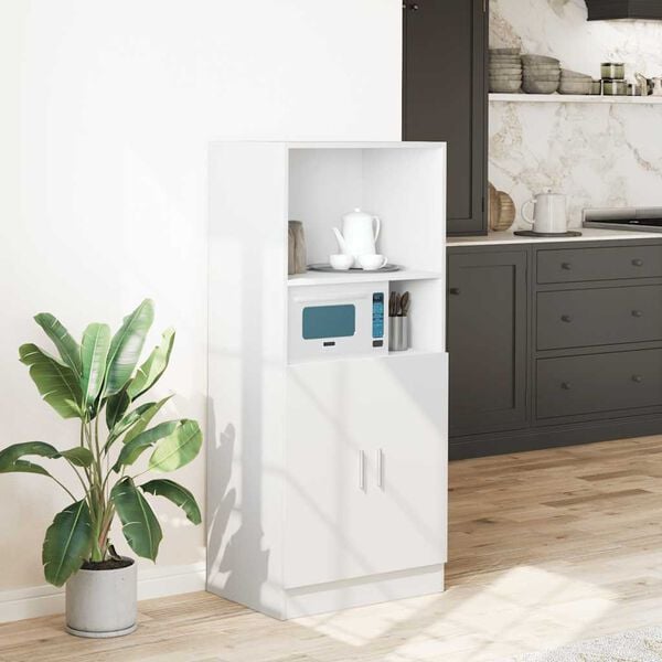 vidaXL Armoire de cuisine blanc 57x41,5x131,5 cm bois d'ing&eacute;nierie