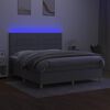 vidaXL Sommier &agrave; lattes de lit matelas LED Gris clair 160x200 cm Tissu