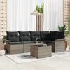 vidaXL Ensemble de canap&eacute; de jardin avec coussin 6 pcs Gris Poly rotin