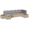 vidaXL Ensemble de canap&eacute; de jardin 7 pc Beige polyrotin