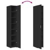 vidaXL Buffet haut noir 30x42,5x185 cm bois d'ing&eacute;nierie