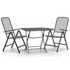 vidaXL Ensemble &agrave; manger de jardin 3 pcs Maille M&eacute;tal Anthracite