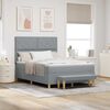 vidaXL Lit &agrave; ressorts avec matelas Gris clair 160 x 200 cm tissu