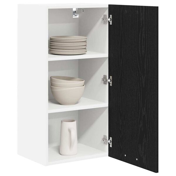 vidaXL Armoire suspendue Riga Ch&ecirc;ne noir et Blanc 40 x 31 x 80 cm