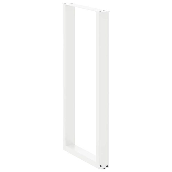 vidaXL Pieds de table de bar en U, 2 pièces, blanc, 60 x (110-111) cm, acier