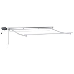 vidaXL Cadre de store manuel avec LEDs Blanc 2,5 x 2 m Aluminium
