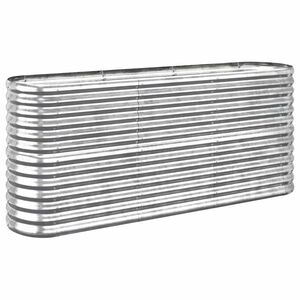 vidaXL Lit sur&eacute;lev&eacute; de jardin Acier galvanis&eacute; Argent&eacute;
