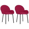 vidaXL Chaises &agrave; manger lot de 2 Rouge bordeaux Velours