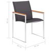 vidaXL Chaises de jardin lot de 4 Textilène et acier inoxydable Gris