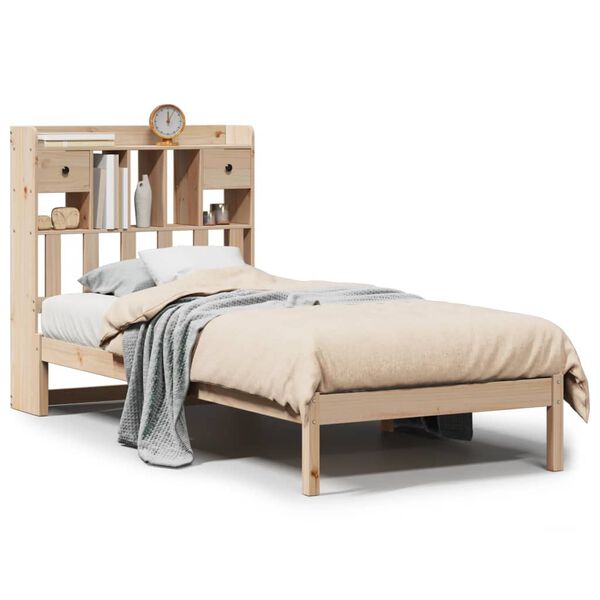 vidaXL Lit biblioth&egrave;que sans matelas 90x200 cm bois de pin massif