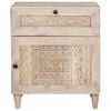 vidaXL Cabinet de chevet Beige 50 x 33 x 60 cm Bois d'acacia massif