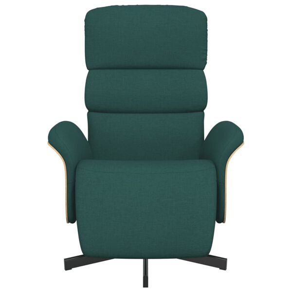 vidaXL Fauteuil inclinable avec repose-pieds vert fonc&eacute; tissu