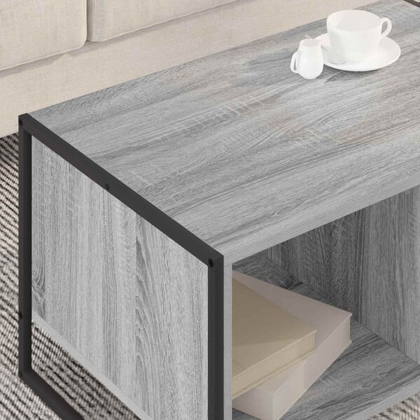 vidaXL Table basse Gris Sonoma 80 x 50 x 40 cm Bois d'ing&eacute;nierie