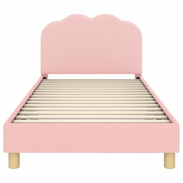vidaXL Cadre de lit pour enfants avec t&ecirc;te de lit Rose 90 x 190 cm