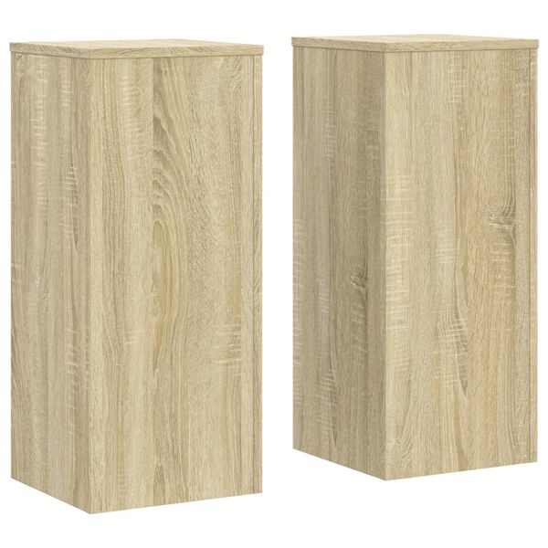 vidaXL Supports pour plantes 2 pcs ch&ecirc;ne sonoma bois d'ing&eacute;nierie