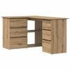 vidaXL Bureau d'angle ch&ecirc;ne artisanal 145x100x76 cm bois d'ing&eacute;nierie