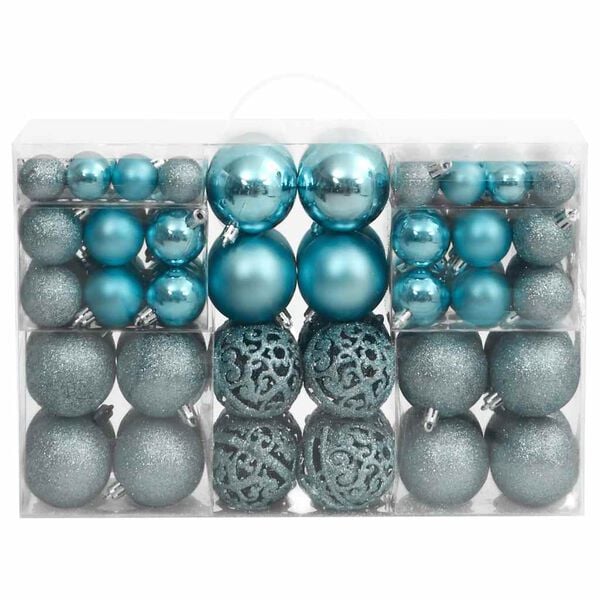 vidaXL Boules de No&euml;l 100 pcs turquoise 3 / 4 / 6 cm