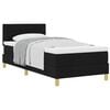 vidaXL Lit &agrave; ressorts avec coussin Noir 90 x 200 cm tissu