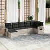 vidaXL Salon de jardin avec coussins 7 pcs gris clair r&eacute;sine tress&eacute;e