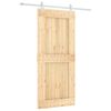 vidaXL Porte coulissante 90 x 210 cm Bois de pin massif (non trait&eacute;)