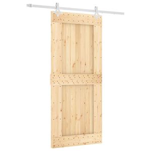 vidaXL Porte coulissante 90 x 210 cm Bois de pin massif (non trait&eacute;)