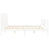 vidaXL Cadre de lit sans matelas blanc bois massif