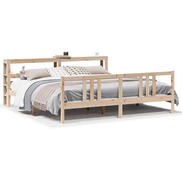 vidaXL Cadre de lit avec t&ecirc;te de lit sans matelas 200x200 cm