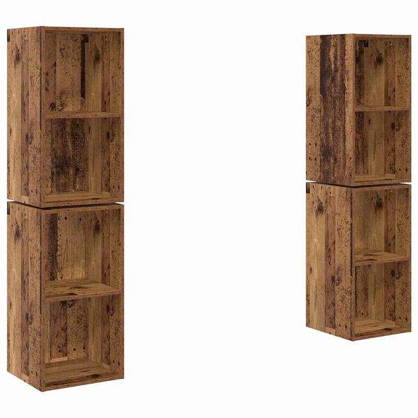 vidaXL Ensemble meuble TV 4 pcs Bois Ancien 37 x 37 x 72 cm