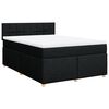 vidaXL Sommier &agrave; lattes de lit avec matelas Noir 140x190 cm Tissu