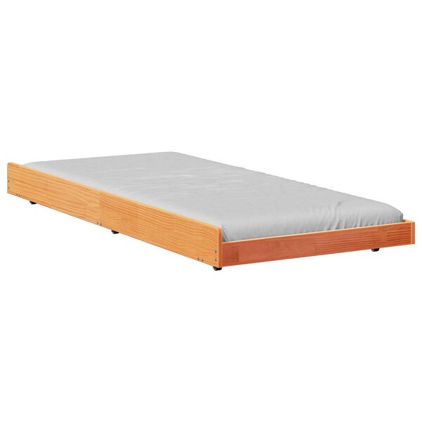 vidaXL Cadre de lit Brun cire 90 x 190 cm Pin massif