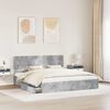 vidaXL Lit de Rangement Gris b&eacute;ton 180 x 200 cm Bois d'ing&eacute;nierie