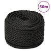 vidaXL Corde de travail Noir 14 mm 50 m polypropyl&egrave;ne