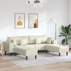 vidaXL Canap&eacute; avec coussin 3 pcs Cr&egrave;me Velours