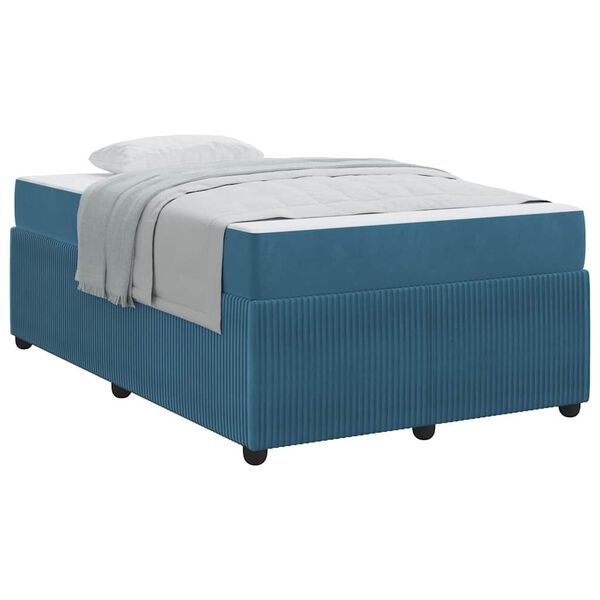 vidaXL Cadre de lit avec matelas Bleu 120 x 190 cm Velours