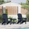 vidaXL Mobilier de jardin lounge 3 pcs Bleu marine 38 x 38 x 46 cm