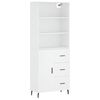 vidaXL Buffet haut Blanc 69,5x34x180 cm Bois d'ing&eacute;nierie