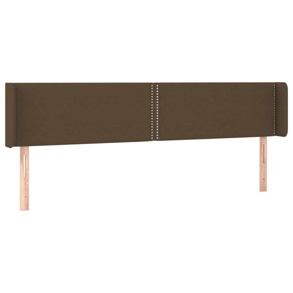 vidaXL T&ecirc;te de lit &agrave; LED Marron fonc&eacute; 183x16x78/88 cm Tissu
